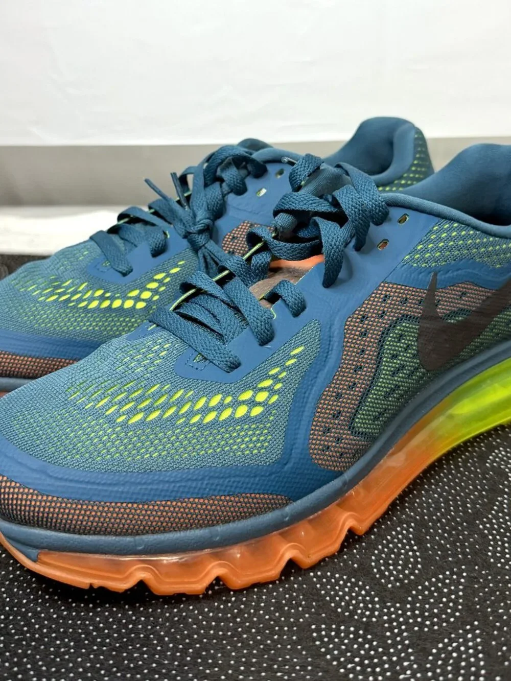 Nike Air Max 2014 'Night Factor' 621077-308 Volt Blue Men's Size 9.5